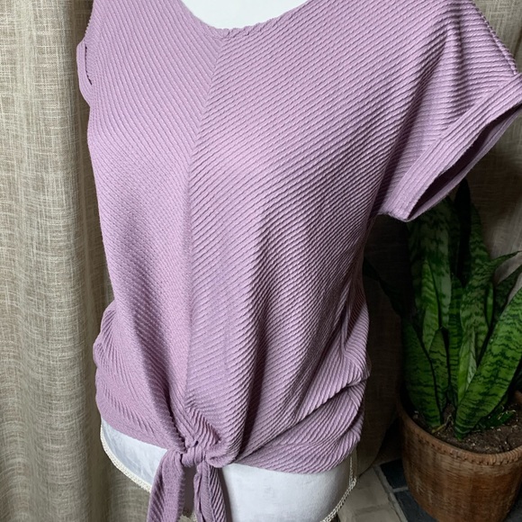 W5 Anthropologie tie front boxy textured top🌸 - Picture 3 of 4